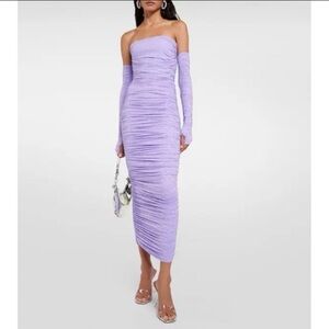 Elegant Lavender Strapless Bustier Dress